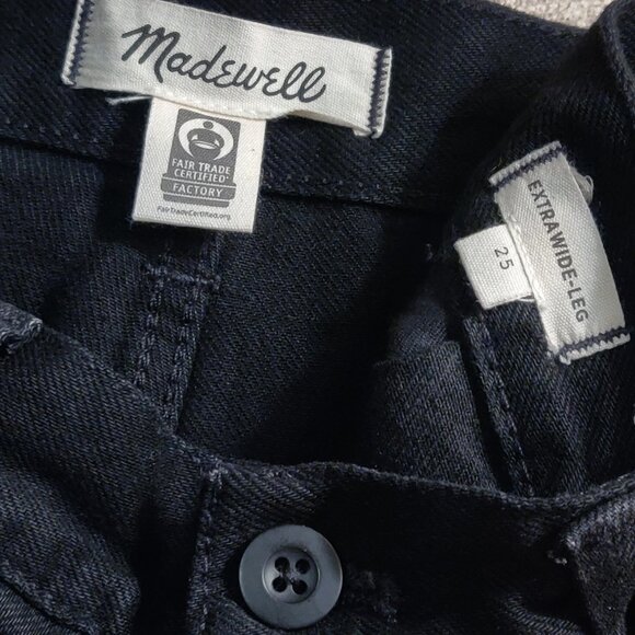 Madewell Extra Wide Leg High Rise Black Jeans SIZE 25 - Picture 9 of 9